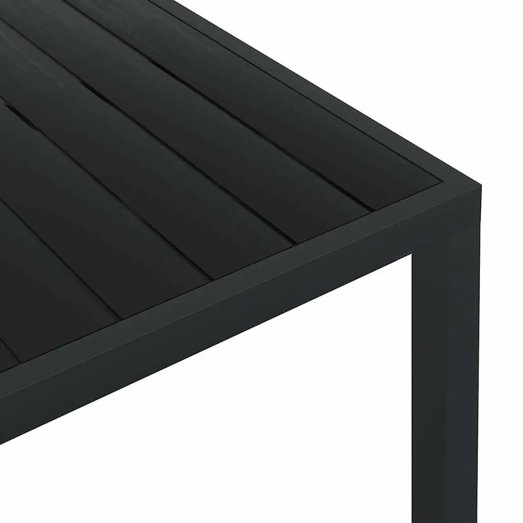 Aluminium Frame Outdoor Dining Table Black 185x90x74cm Weather Resistant for Patio and Garden