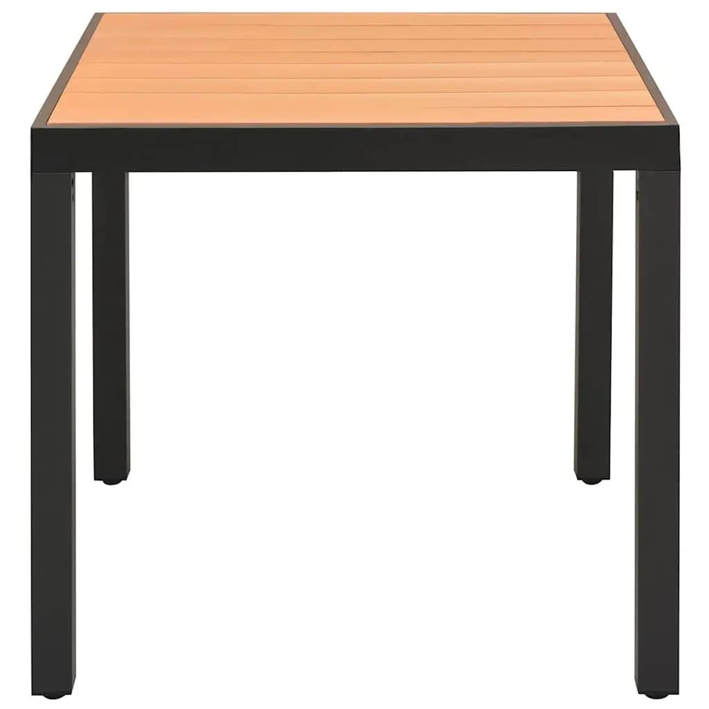 Brown Aluminium Frame Garden Table 80 x 80 x 74 cm