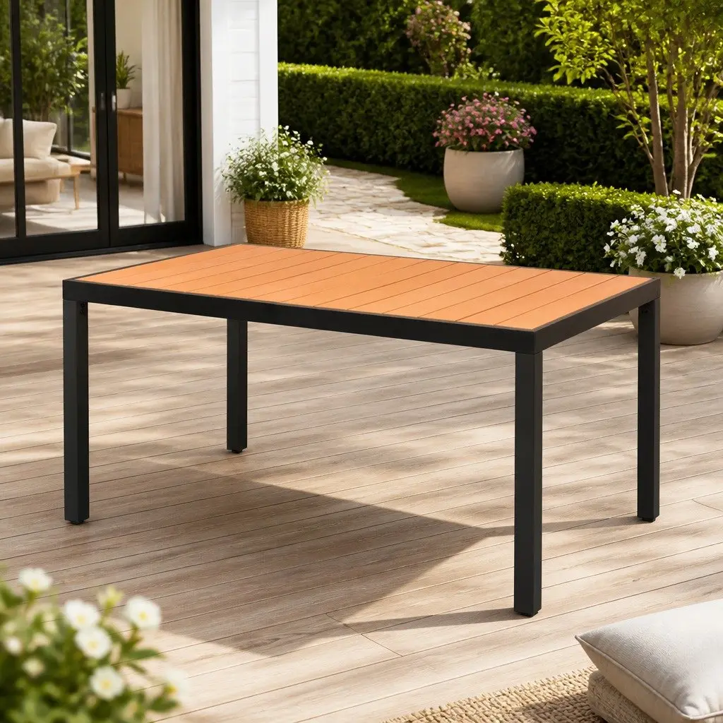 Outdoor Garden Table Brown 150x90x74 cm