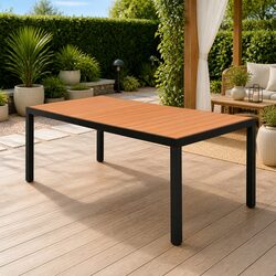 Dimensions and Materials of the Brown Outdoor Table 185x90x74cm