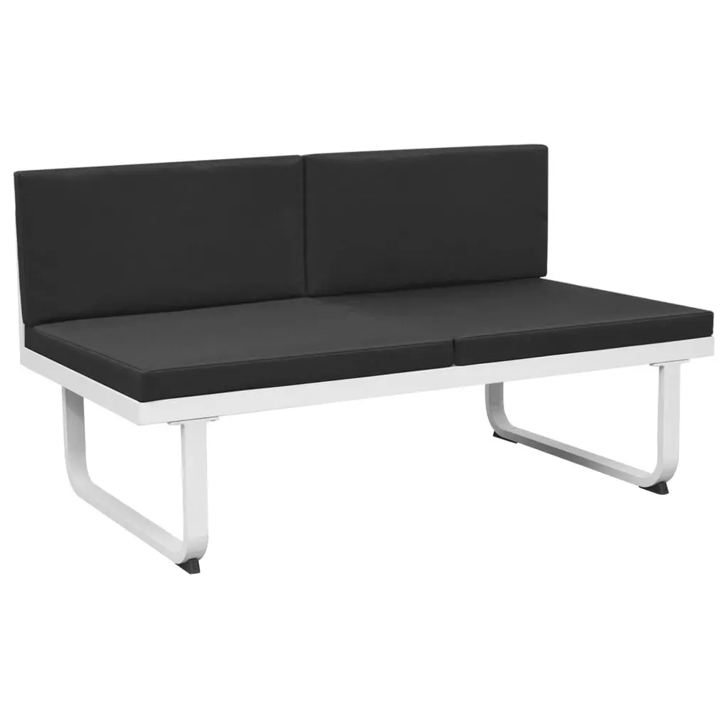 Black Outdoor Lounge Set Patio Sofa Coffee Table 5 Piece Textilene Seating Aluminium Frame