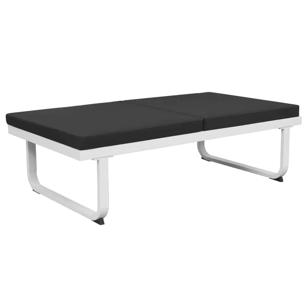 Black Outdoor Lounge Set Patio Sofa Coffee Table 5 Piece Textilene Seating Aluminium Frame