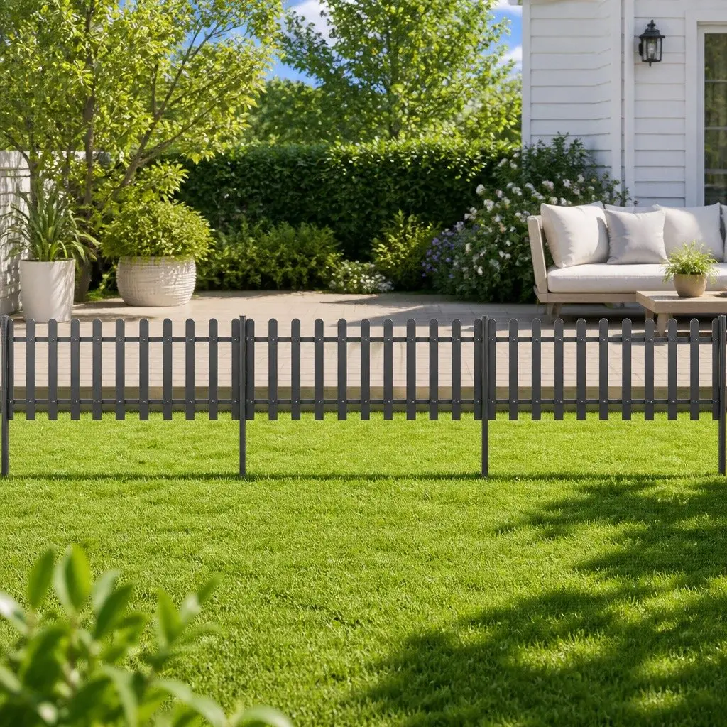 Picket Fence Garden Outdoor Decorative 3 Piece WPC Grey 600x60 cm