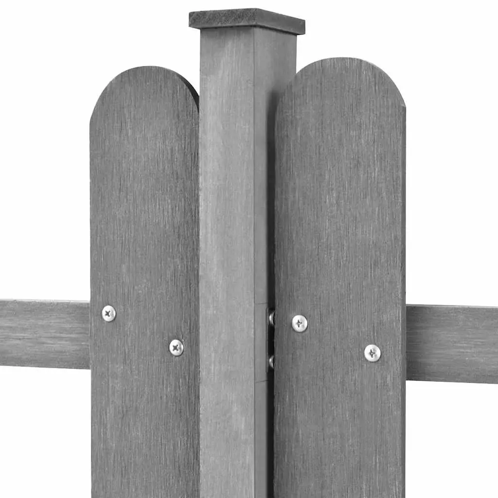 Picket Fence Garden Outdoor Decorative 3 Piece WPC Grey 600x60 cm