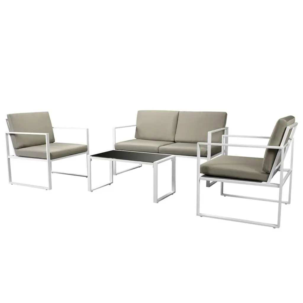 Outdoor Lounge Set for Garden Patio 4 Piece White