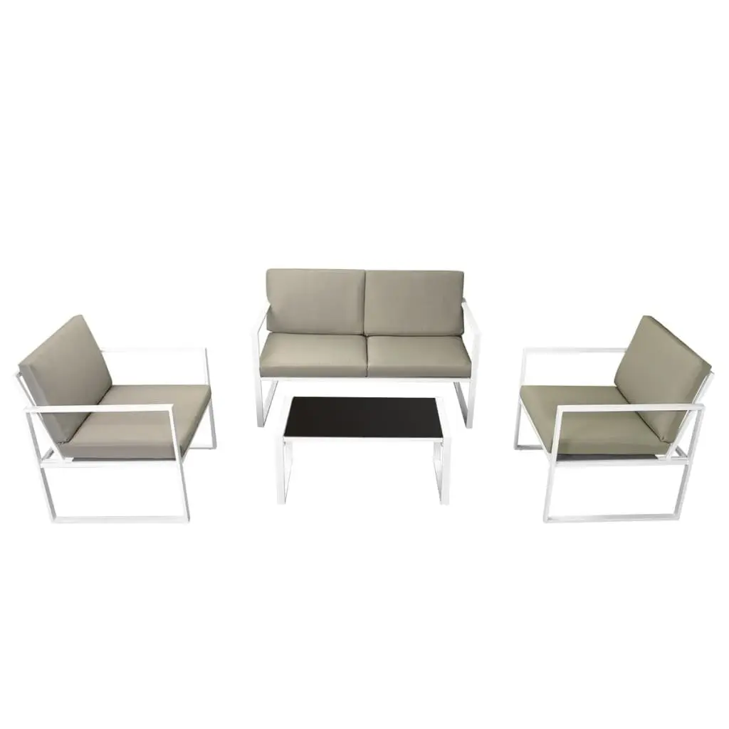 Outdoor Lounge Set for Garden Patio 4 Piece White