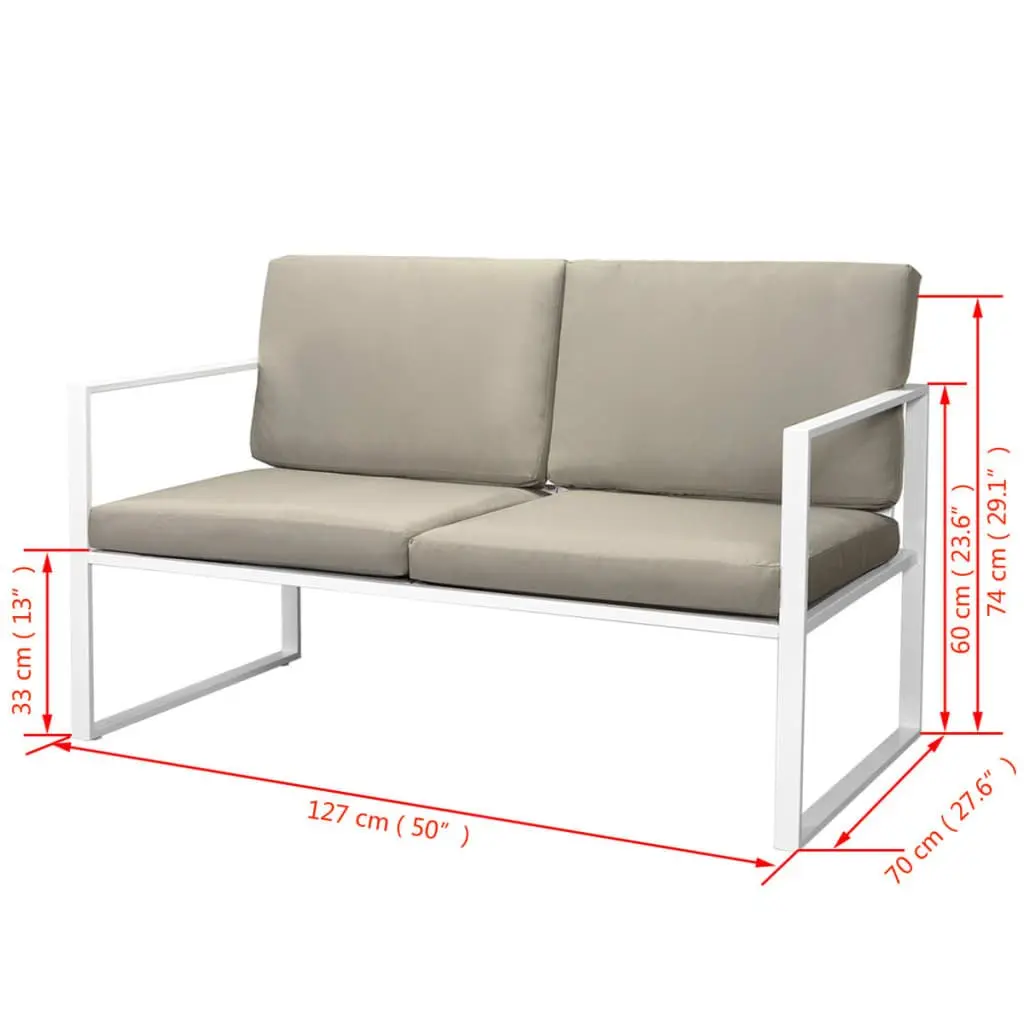 Outdoor Lounge Set for Garden Patio 4 Piece White