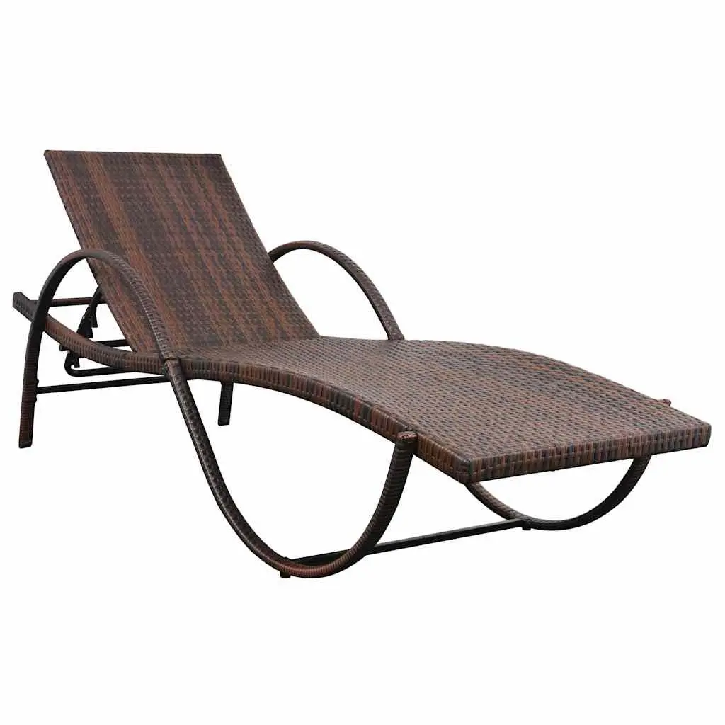 Brown Outdoor Lounger with Cushion