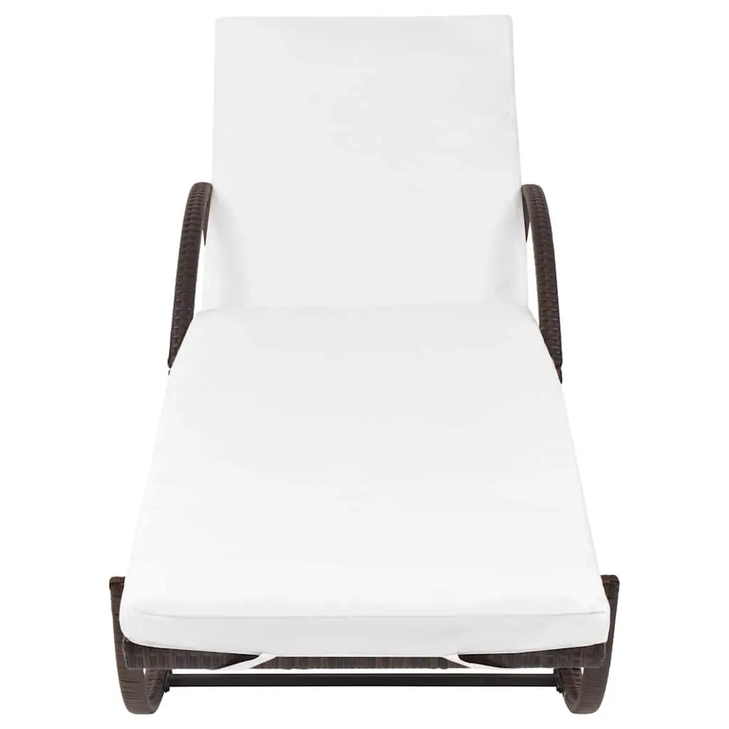 Brown Outdoor Lounger with Cushion