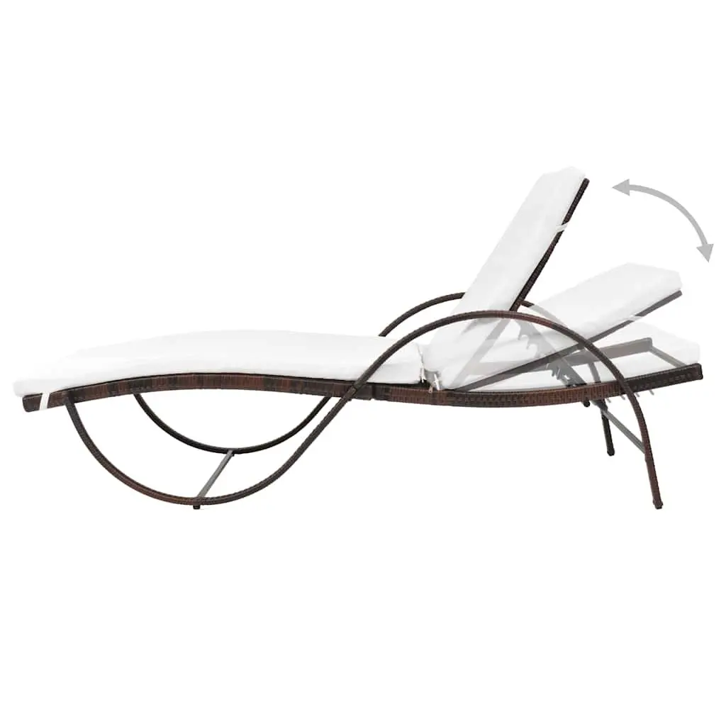 Brown Outdoor Lounger with Cushion