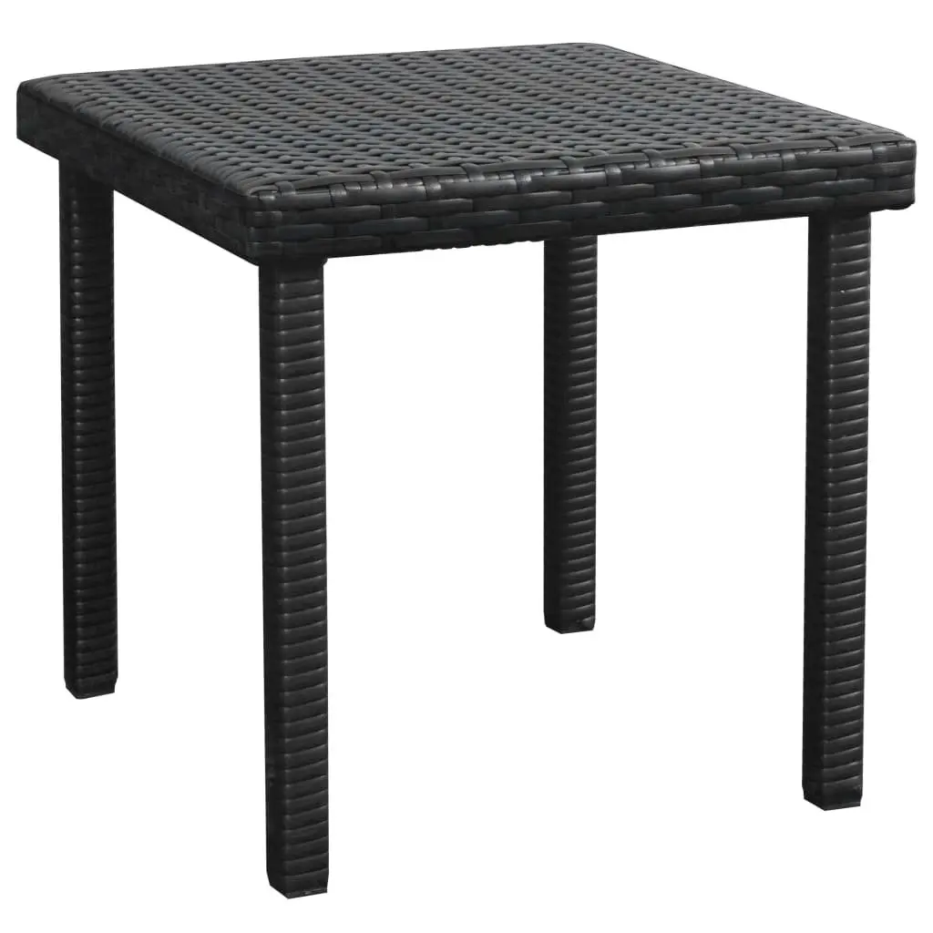 Sun Lounger Set for Outdoor Garden Black with Cushion and Side Table