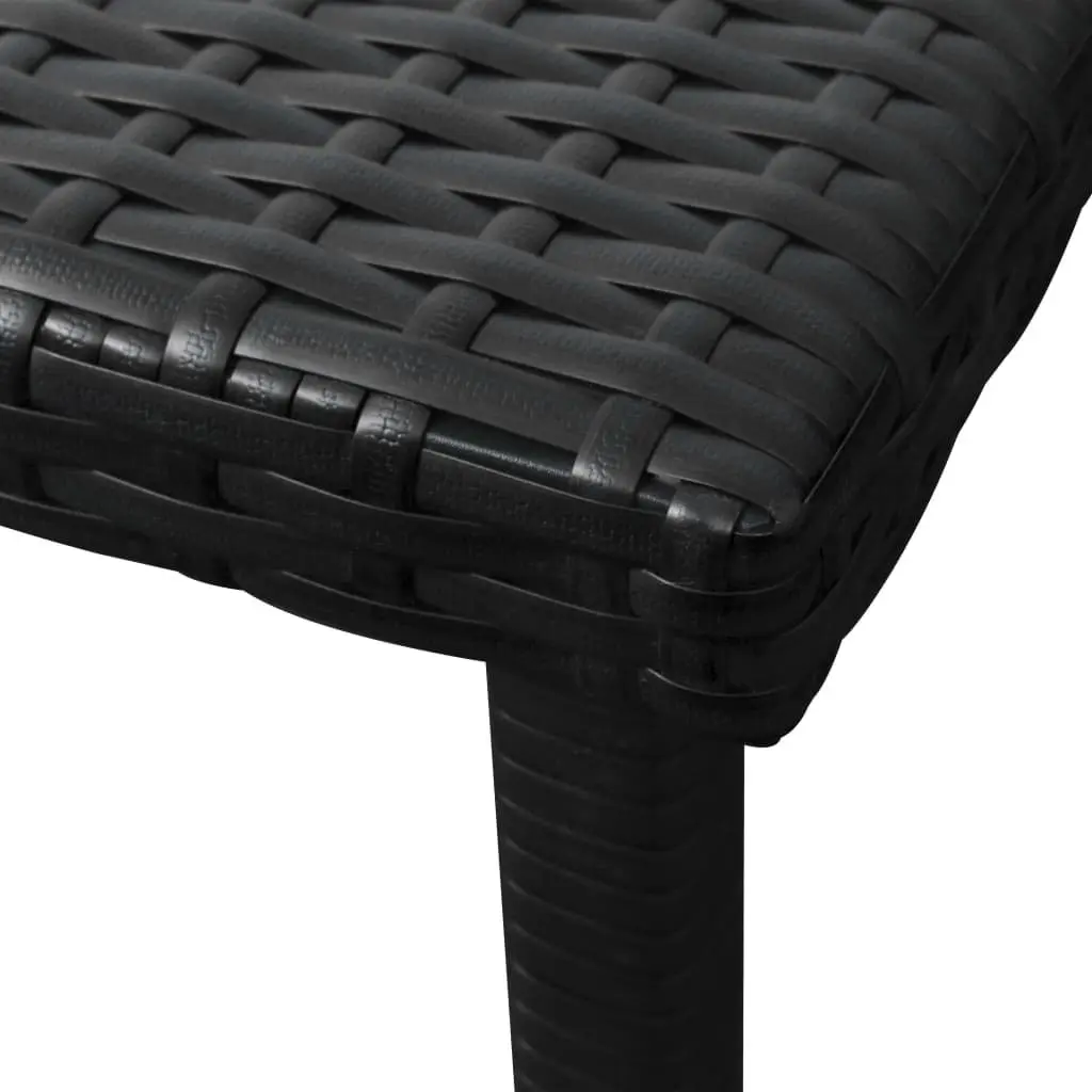 Sun Lounger Set for Outdoor Garden Black with Cushion and Side Table