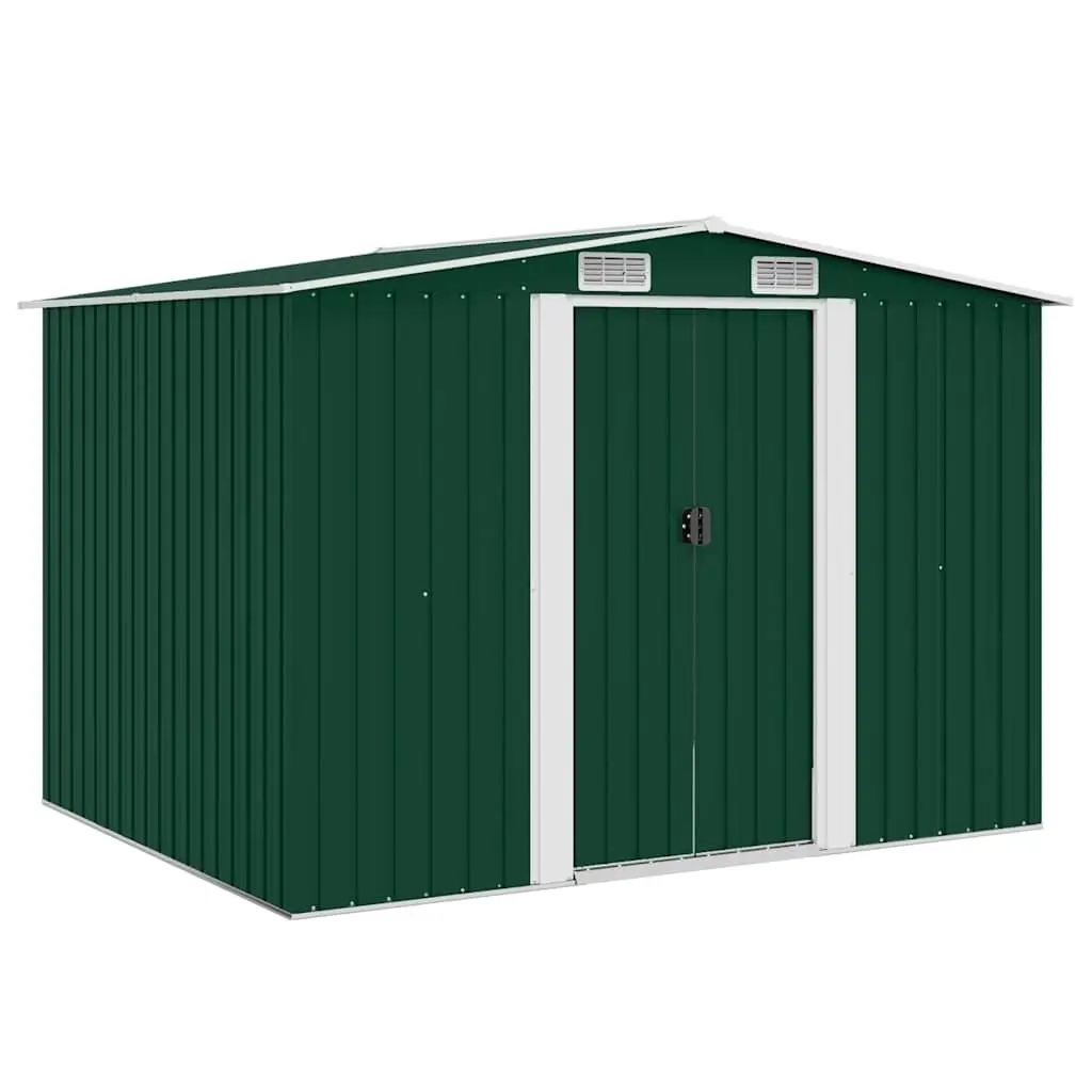 Metal Garden Storage Shed Outdoor Use Green 257 x 205 x 178 cm