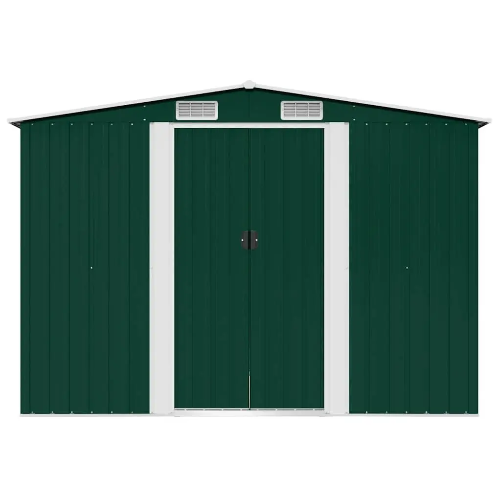 Metal Garden Storage Shed Outdoor Use Green 257 x 205 x 178 cm