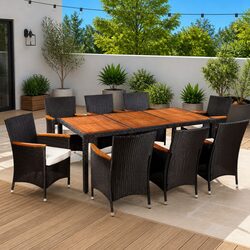 9 Piece Outdoor Dining Set - Dimensions and Materials