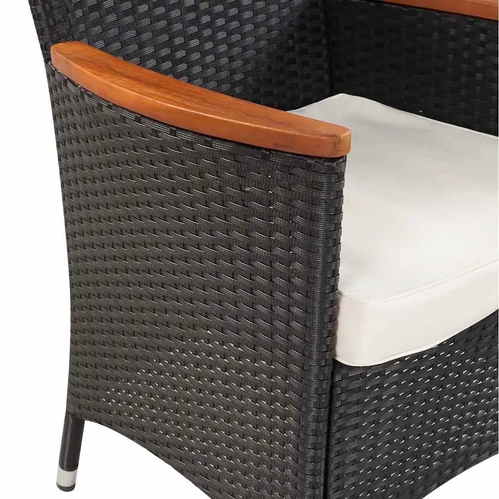 Outdoor Dining Set 9 Piece Poly Rattan Table Chairs Cushions Garden Patio