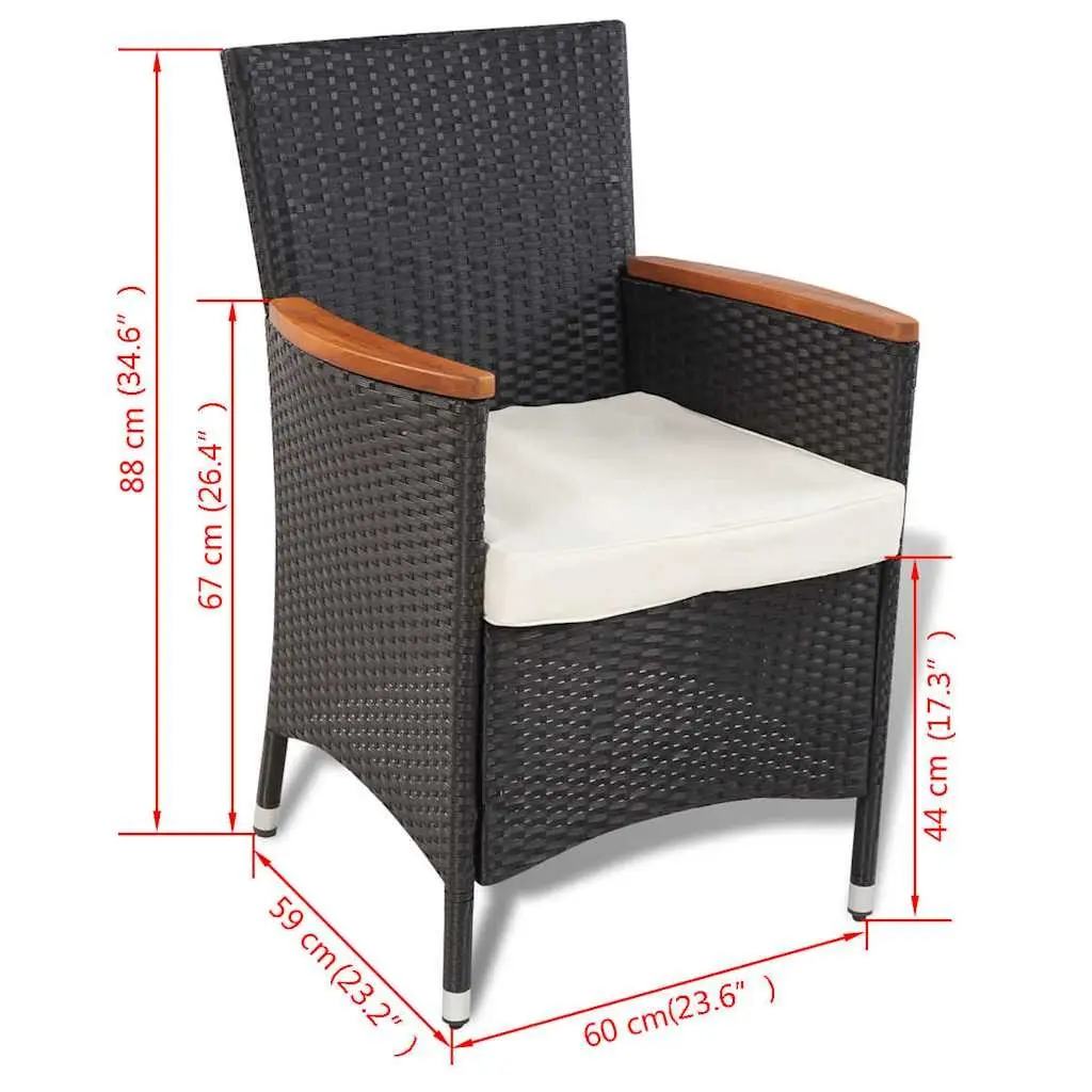 Outdoor Dining Set 9 Piece Poly Rattan Table Chairs Cushions Garden Patio