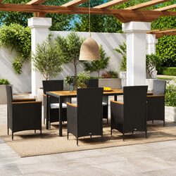 Outdoor Dining Set - 7 Piece with Cushions & Materials