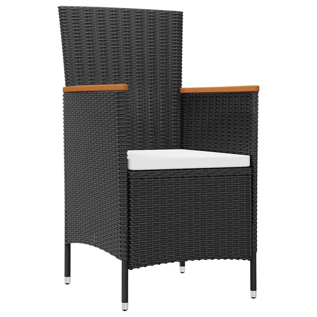 Outdoor Dining Set 7 Piece Poly Rattan Table 6 Chairs Cushions Garden Patio