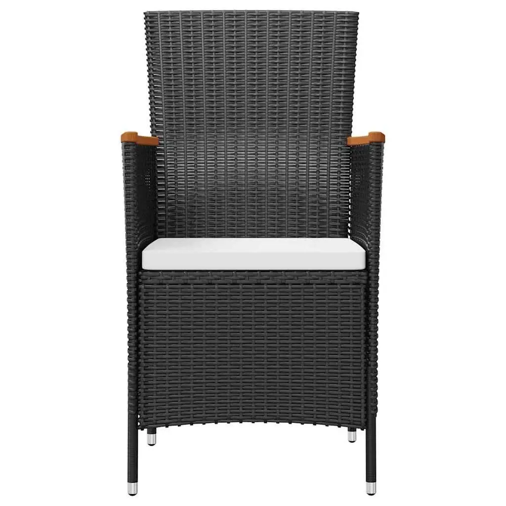 Outdoor Dining Set 7 Piece Poly Rattan Table 6 Chairs Cushions Garden Patio