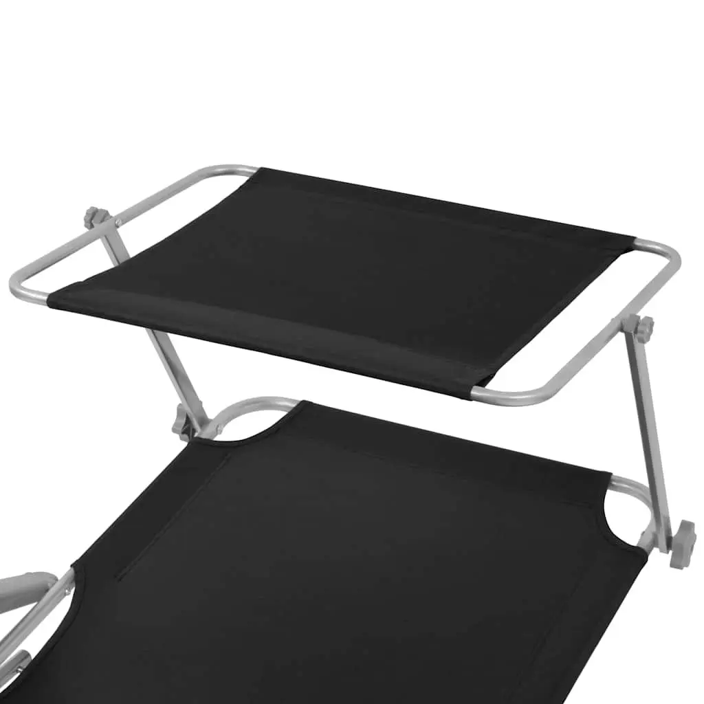 Foldable Sun Lounger with Canopy