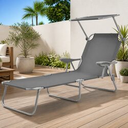 Sun Lounger Specifications: Adjustable Canopy & Steel Frame