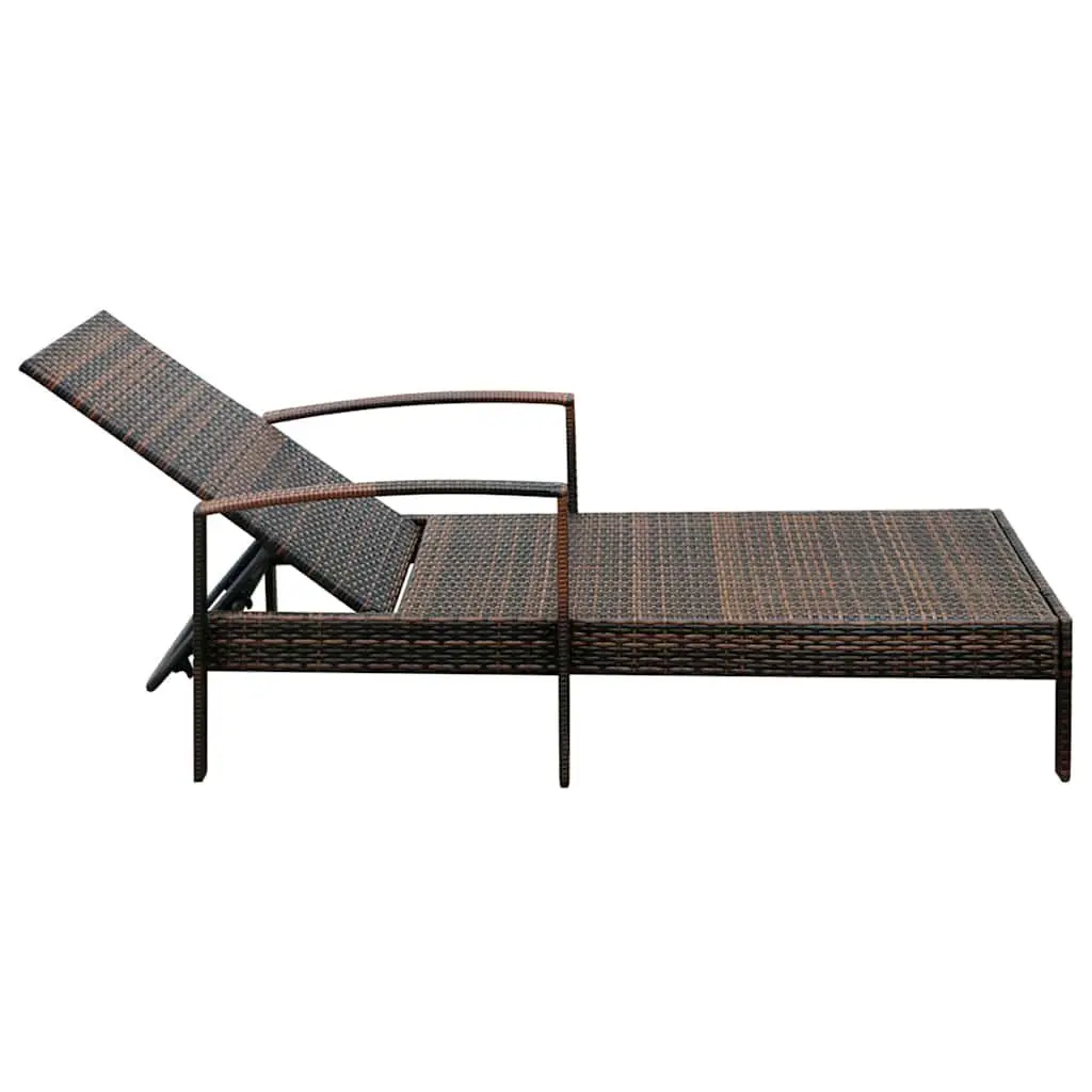 Sun Lounger with Cushion Adjustable Backrest Outdoor Recliner Garden Lounging