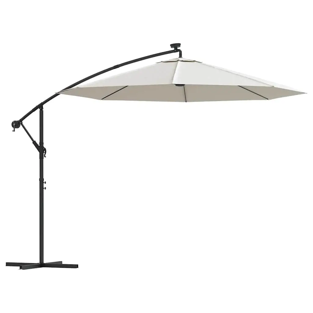 300cm Hanging Parasol with Integrated Solar LED Lights