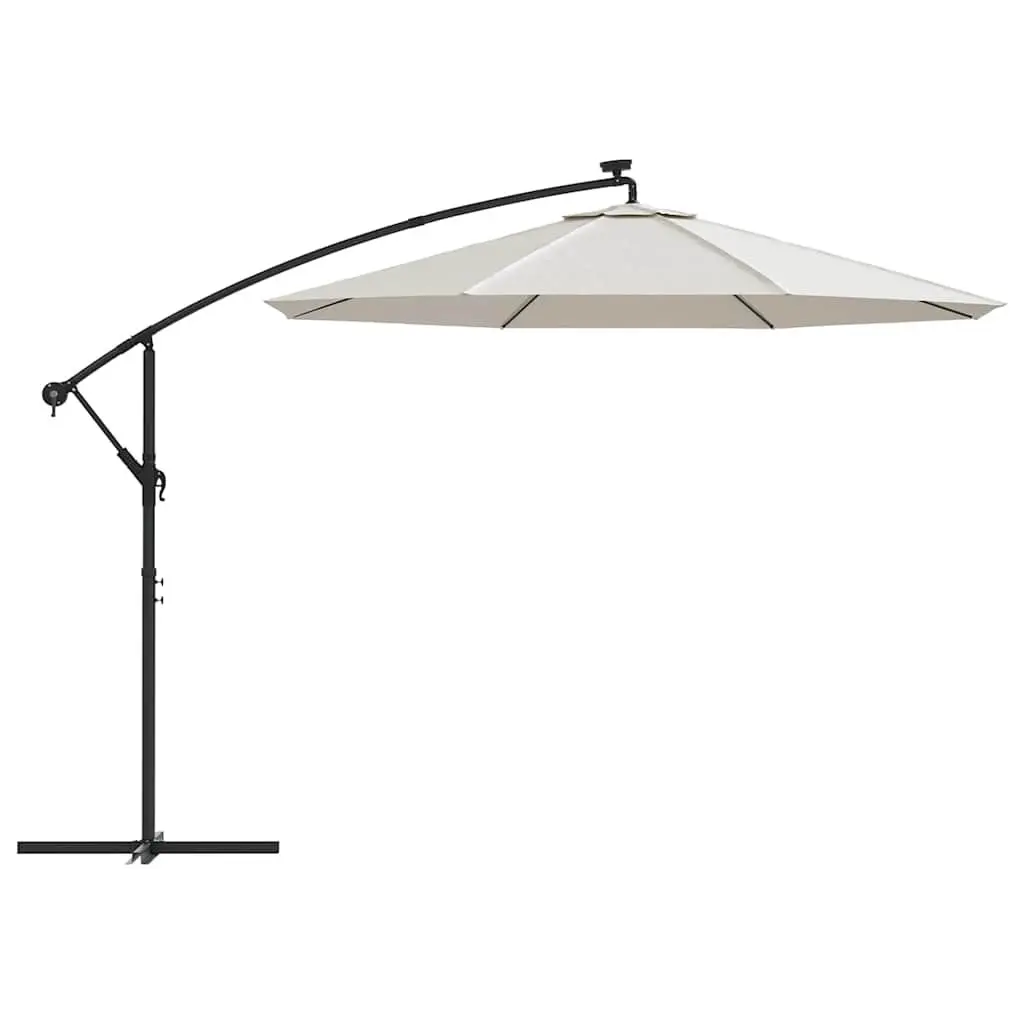 300cm Hanging Parasol with Integrated Solar LED Lights