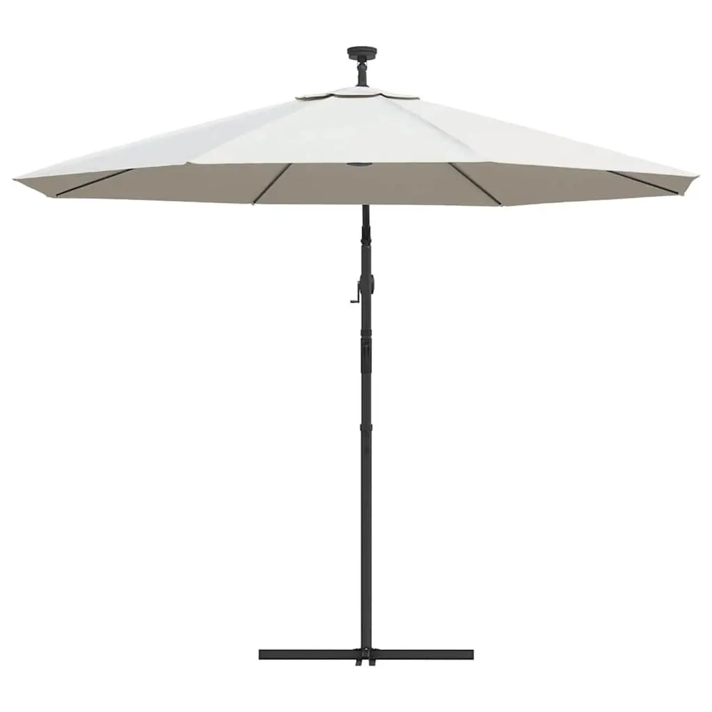 300cm Hanging Parasol with Integrated Solar LED Lights