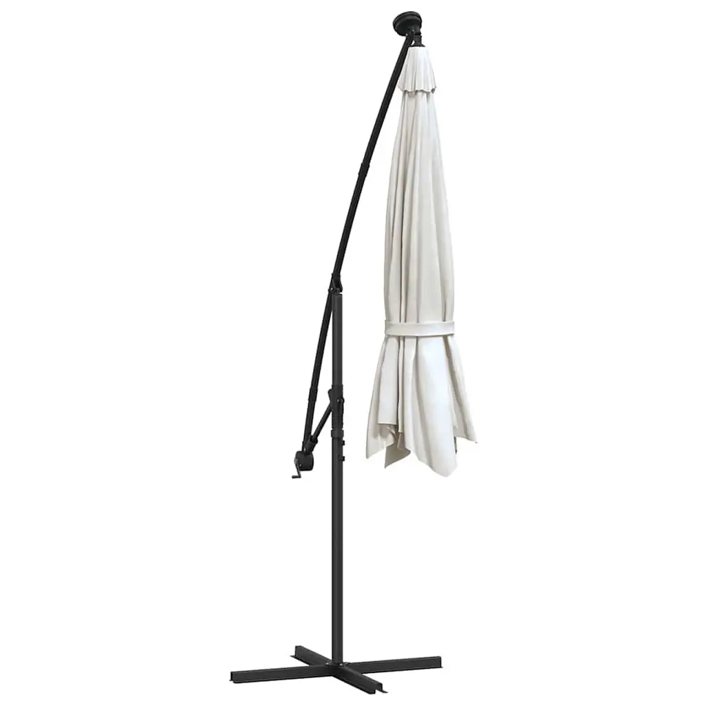 300cm Hanging Parasol with Integrated Solar LED Lights