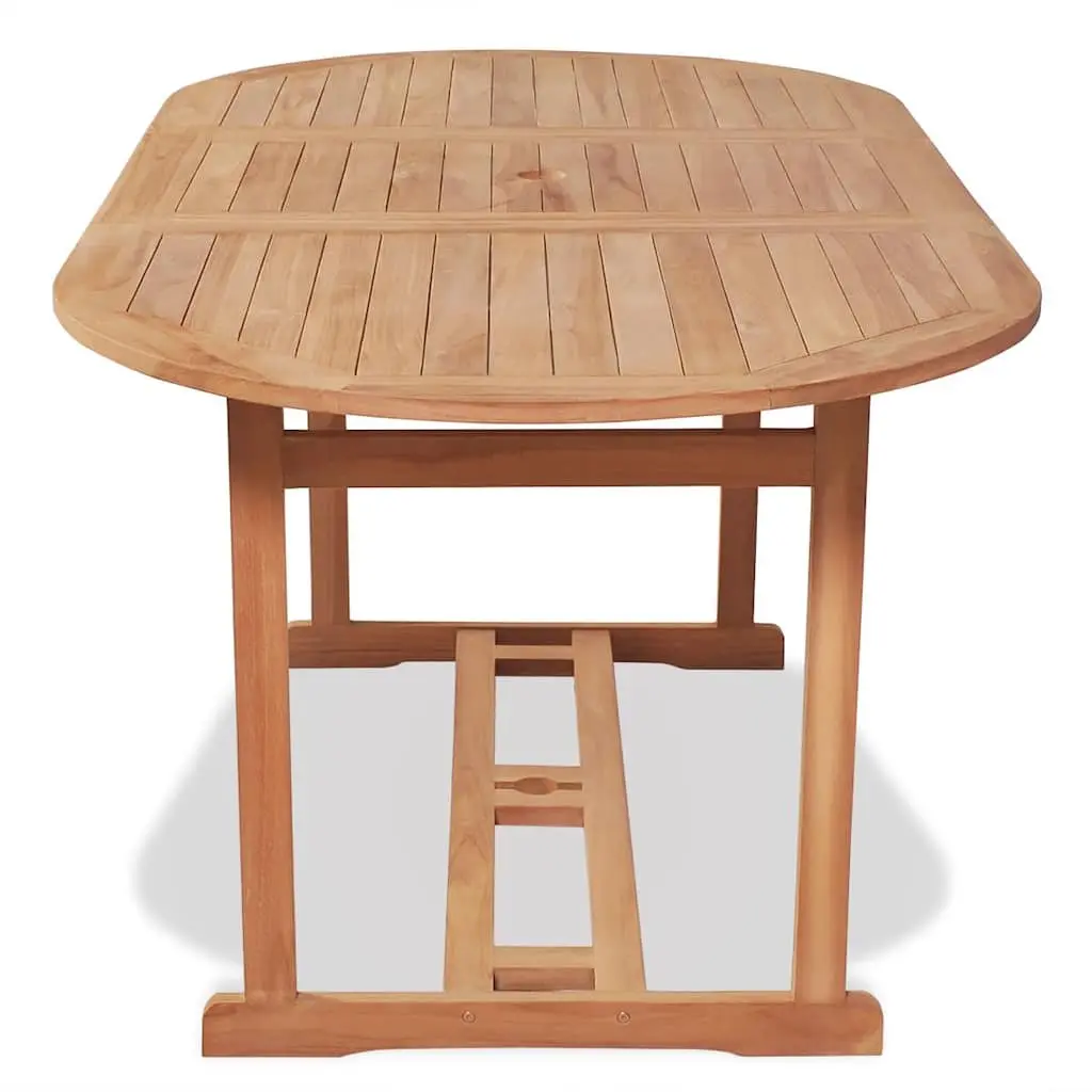 Outdoor Dining Set 7 Piece Teak Wood Table Folding Reclining Armchairs Garden