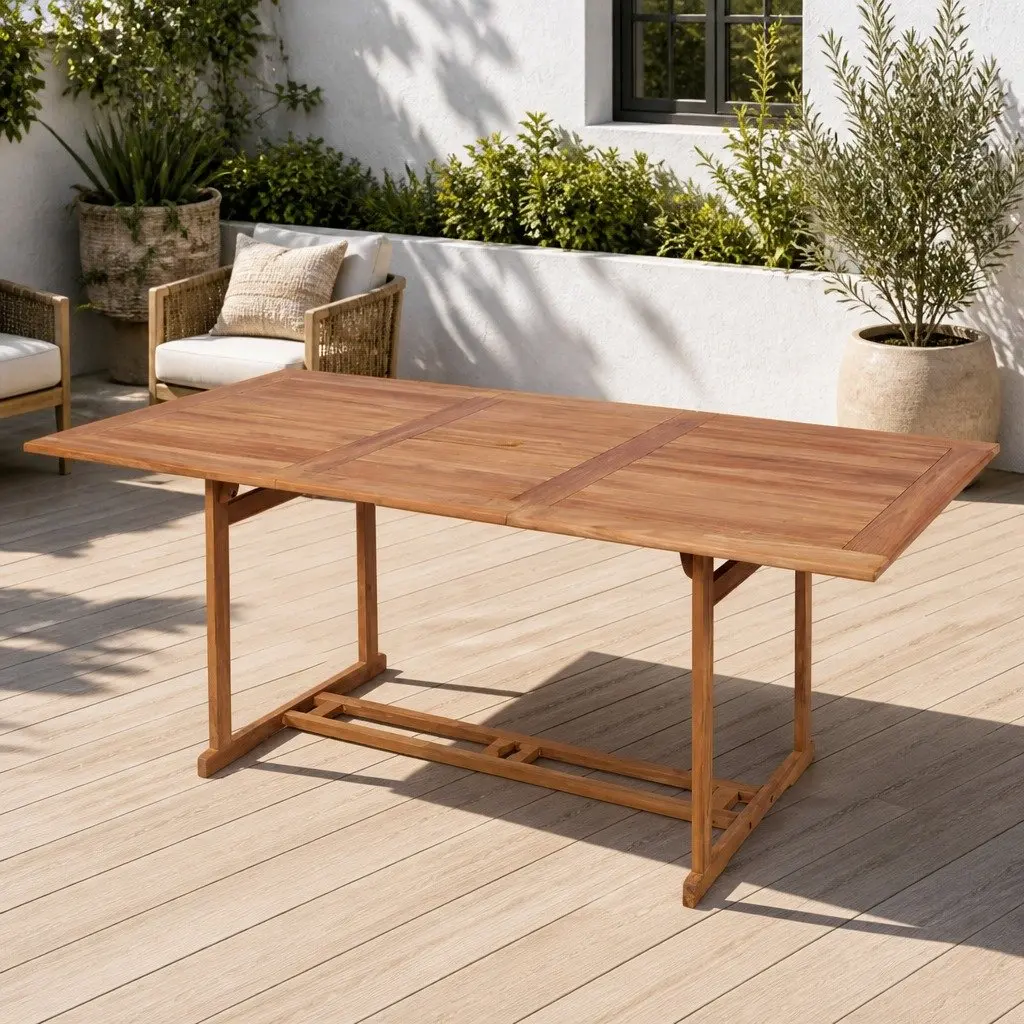 Outdoor Dining Table 180x90x75cm Teak