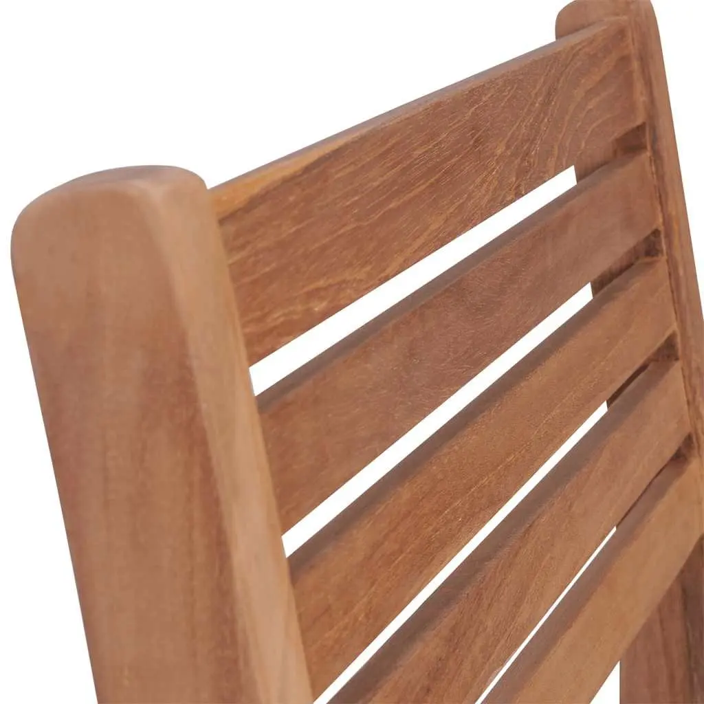 Stackable Outdoor Chairs 4 pcs Garden Seating Teak Wood Brown Furniture Set