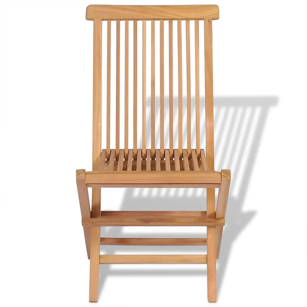 Folding Chairs Set for Outdoor Use 4 Piece Teak Hardwood Brown