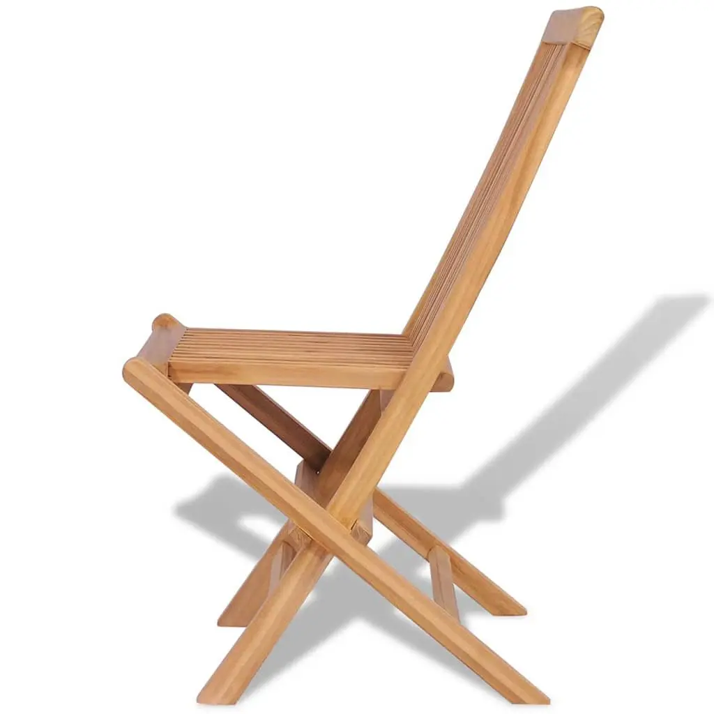 Folding Chairs Set for Outdoor Use 4 Piece Teak Hardwood Brown