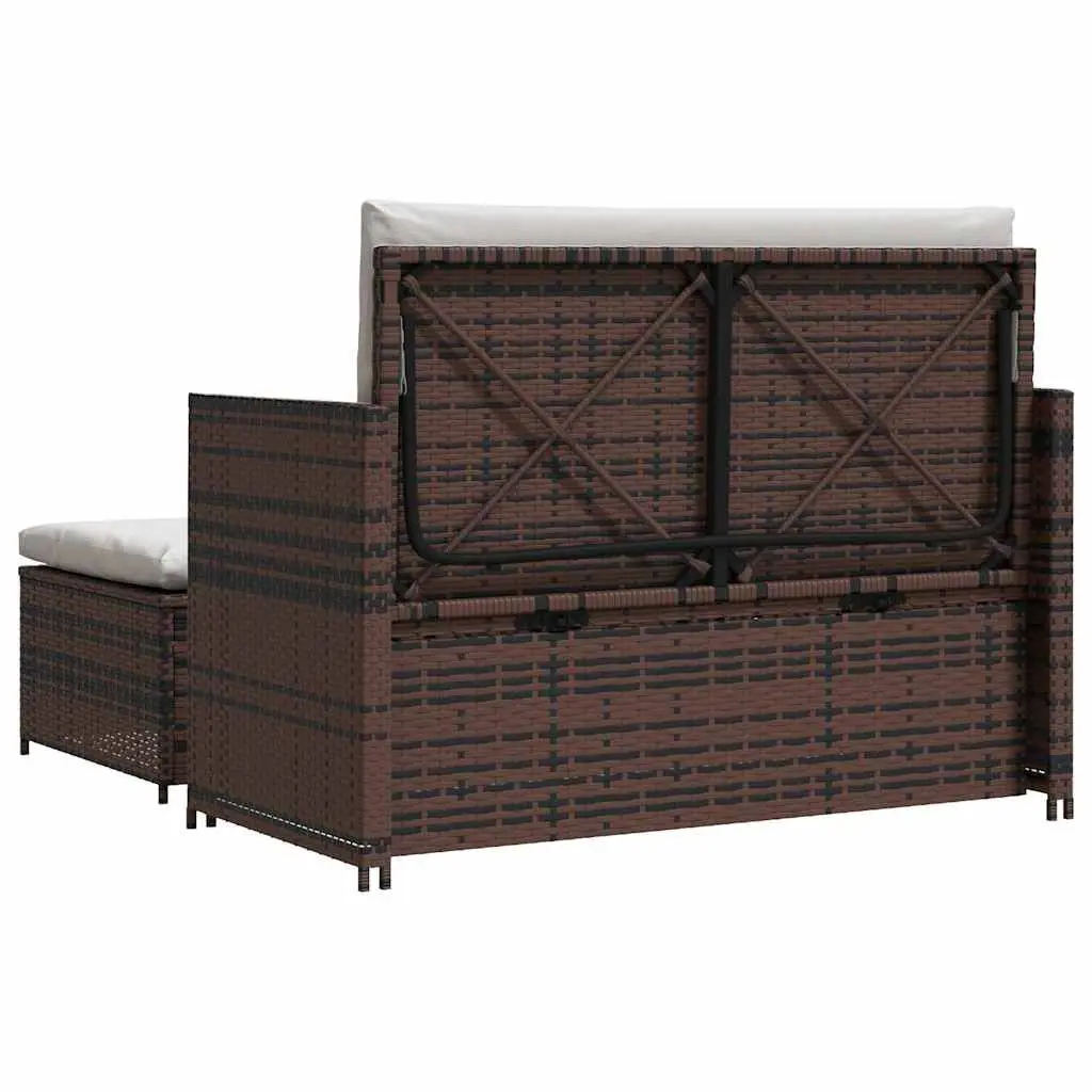 Rattan Sofa Set for Outdoor Garden Patio 2-Seater Brown Modular