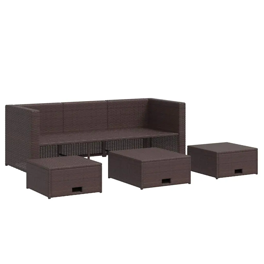 4 Piece Outdoor Garden Lounge Set Patio Sofa with Cushions Brown