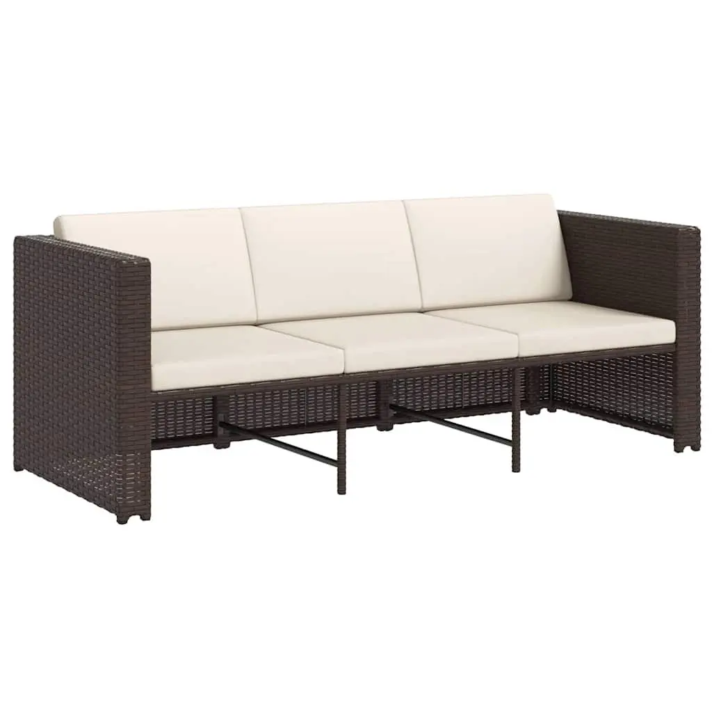 4 Piece Outdoor Garden Lounge Set Patio Sofa with Cushions Brown