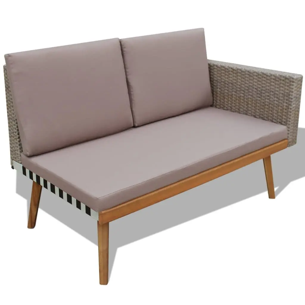 Garden Lounge Set Outdoor Furniture 4 Piece Poly Rattan Patio Sofa with Cushions