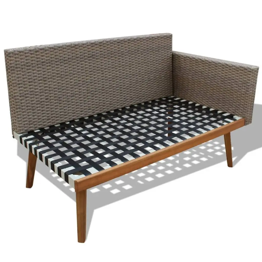 Garden Lounge Set Outdoor Furniture 4 Piece Poly Rattan Patio Sofa with Cushions