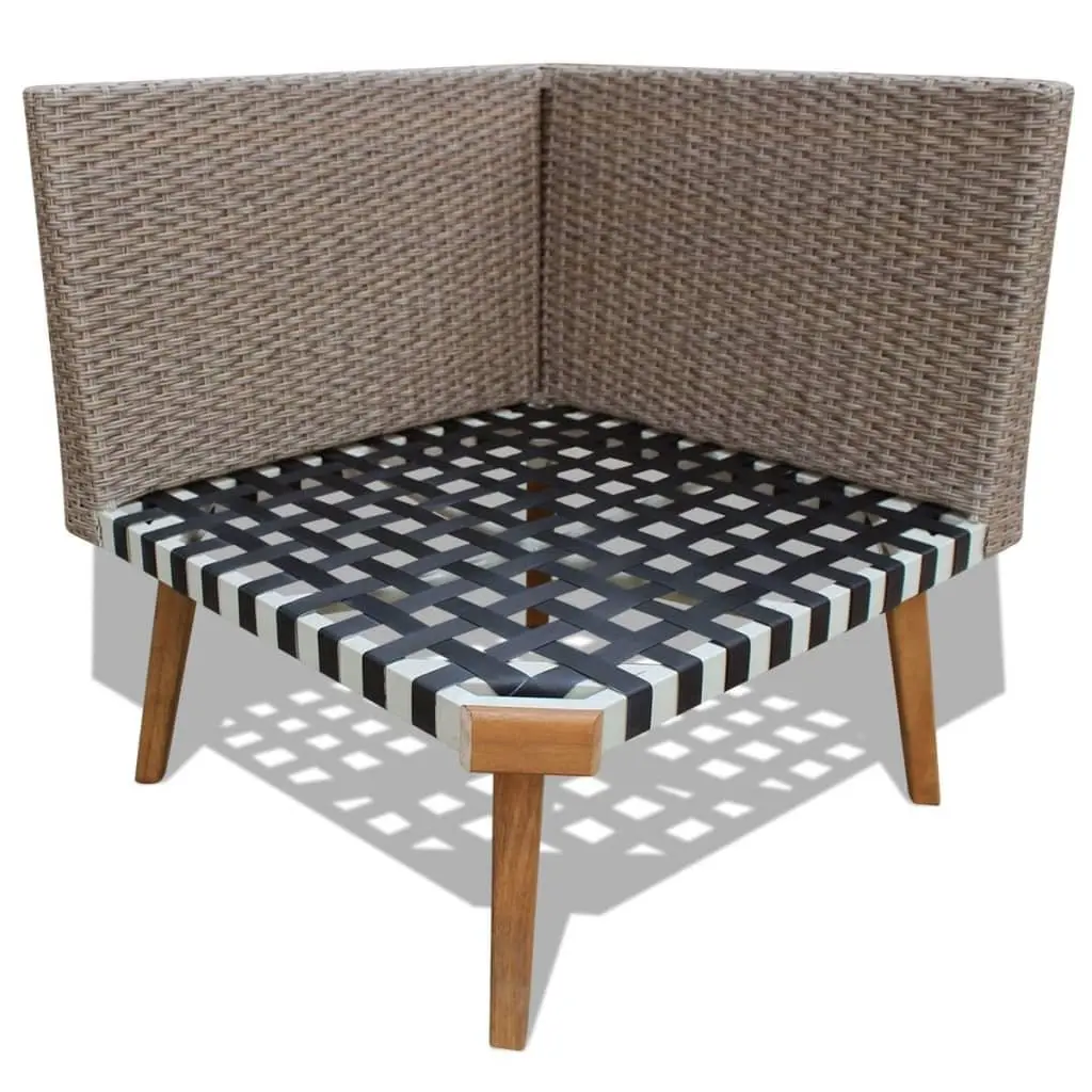 Garden Lounge Set Outdoor Furniture 4 Piece Poly Rattan Patio Sofa with Cushions