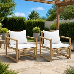 Specifications of Bamboo Outdoor Chairs Set with Cushions