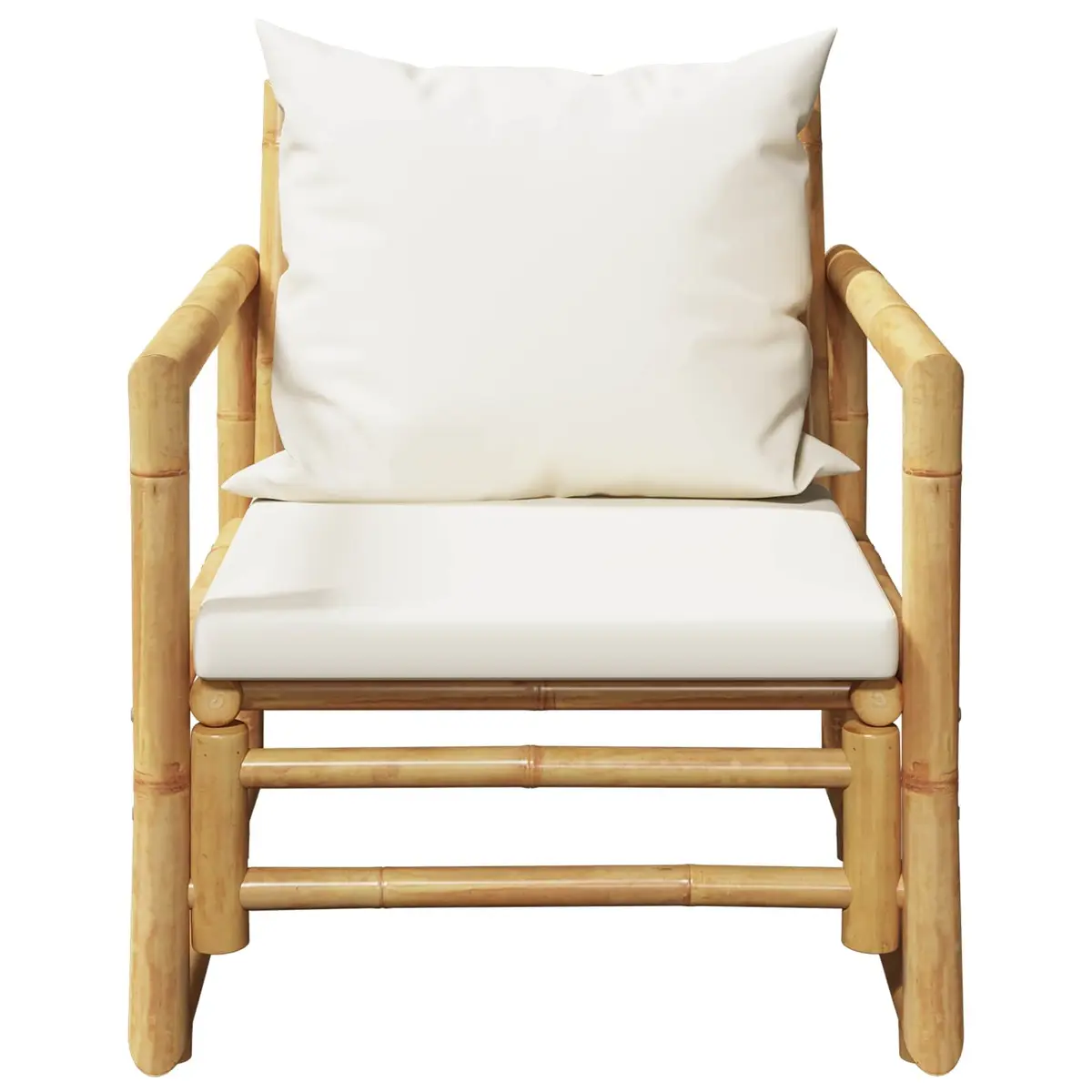 Bamboo Garden Chairs Outdoor Seating 2 Piece with Cushions