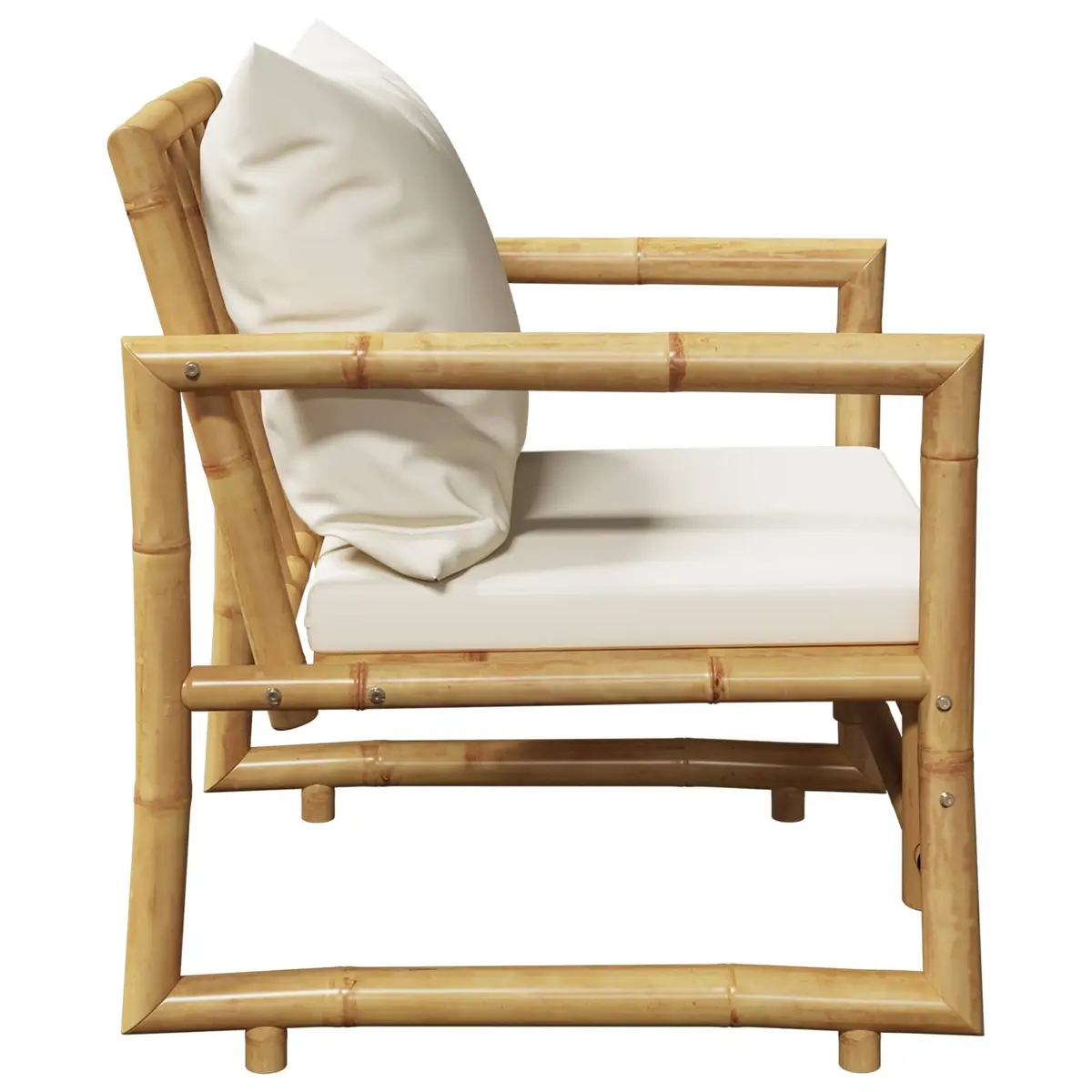 Bamboo Garden Chairs Outdoor Seating 2 Piece with Cushions