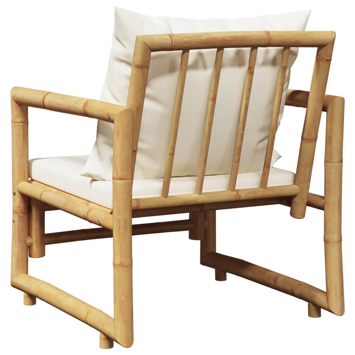 Bamboo Garden Chairs Outdoor Seating 2 Piece with Cushions