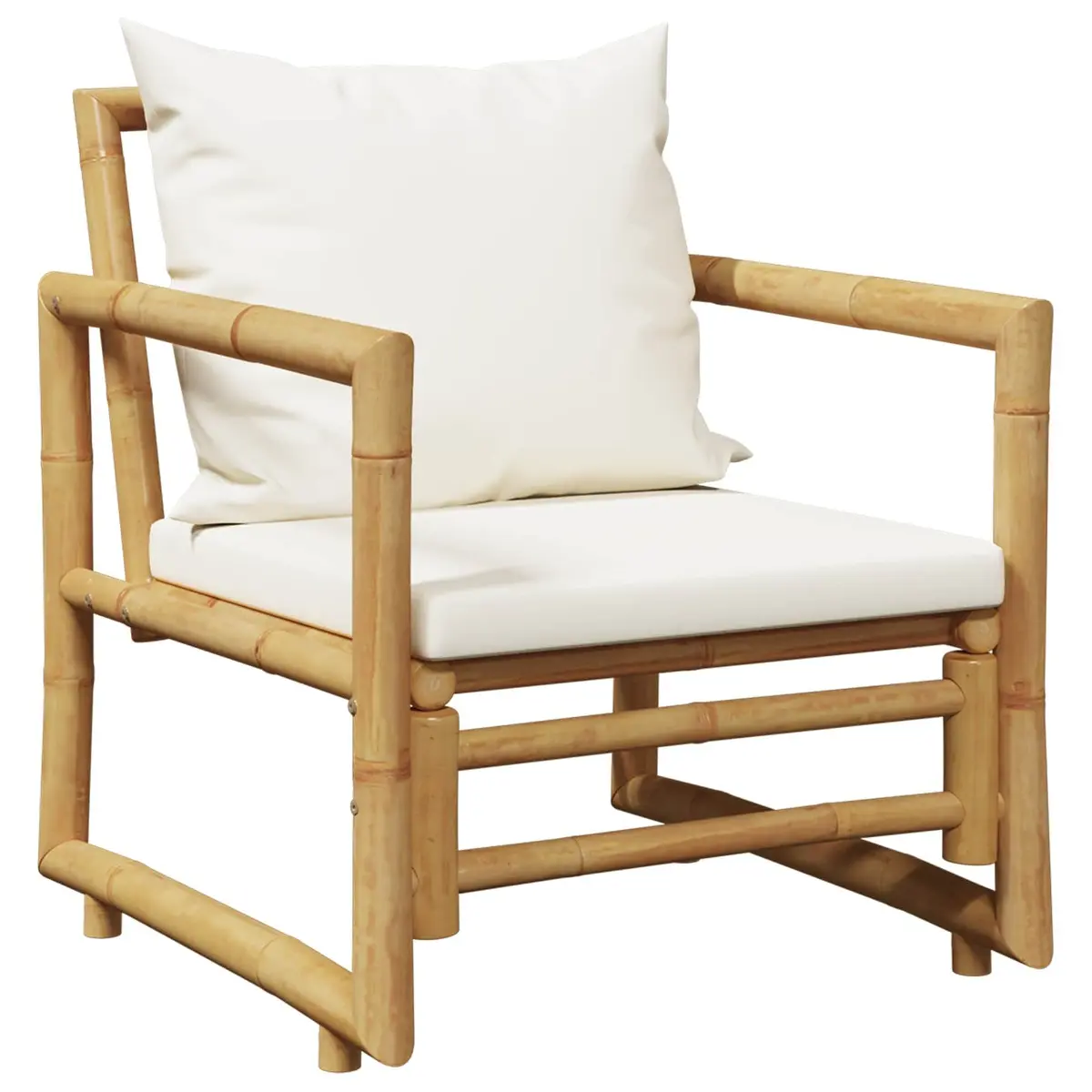 Bamboo Garden Lounge Set Outdoor Furniture 4 Piece with Cushions