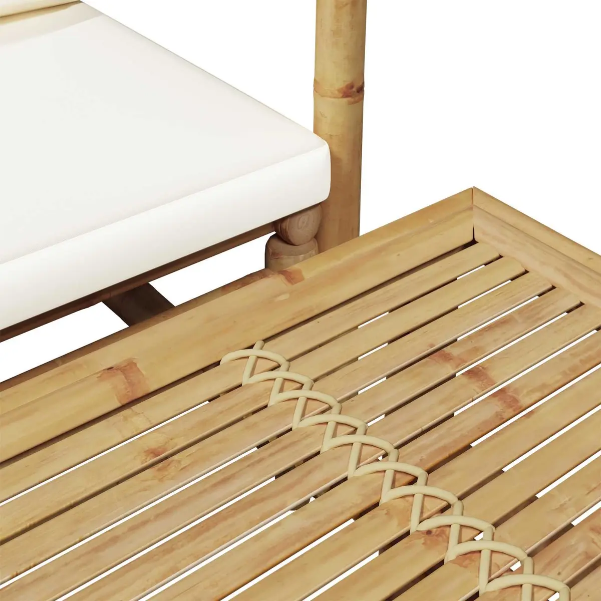 Bamboo Garden Lounge Set Outdoor Furniture 4 Piece with Cushions