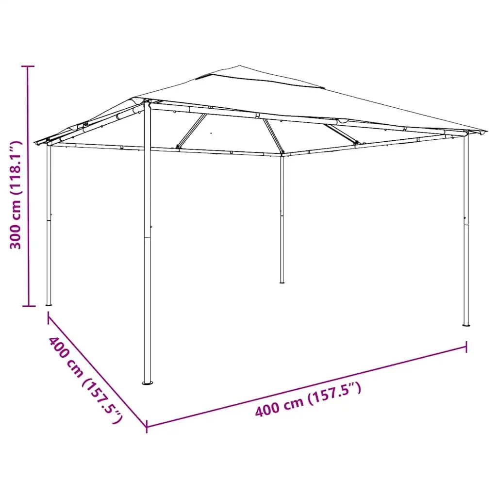 Gazebo Pavilion Tent Canopy 4x4m Beige