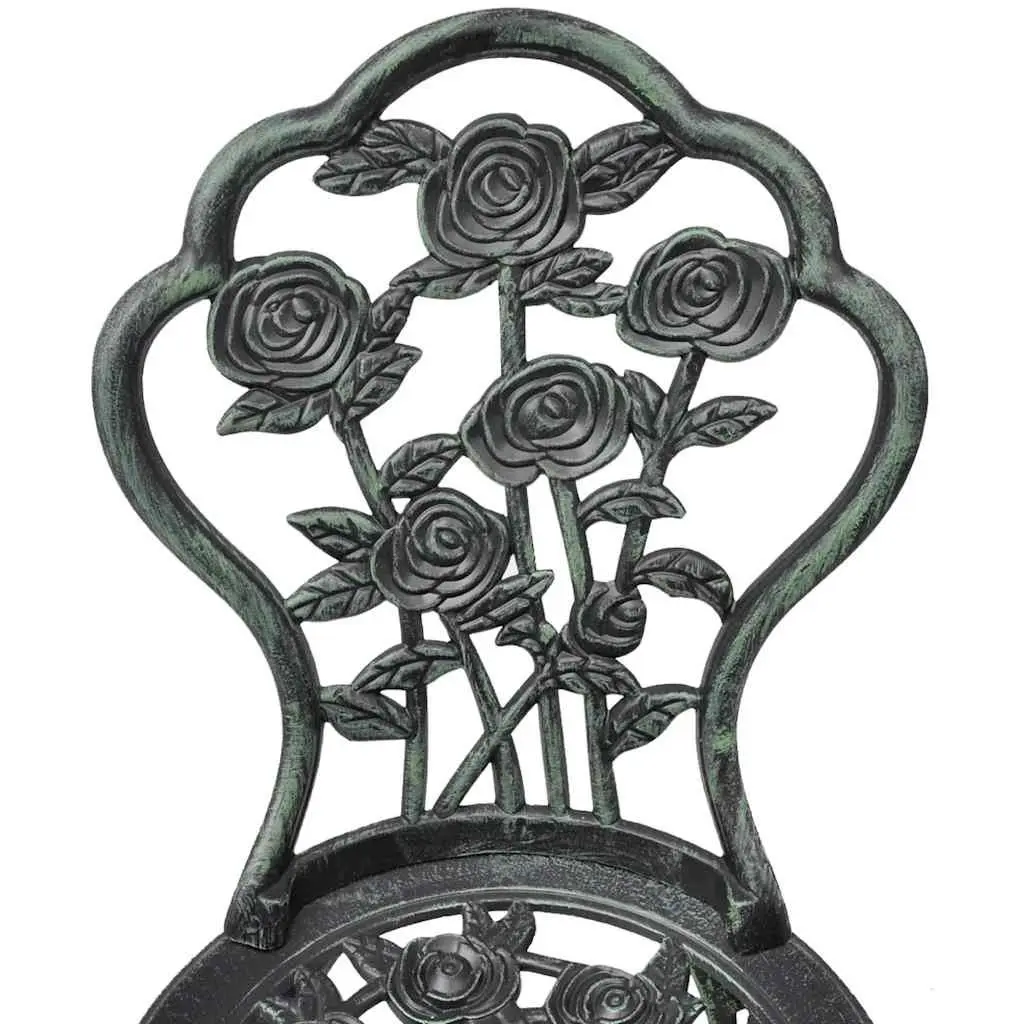 Outdoor Bistro Chairs 2 pcs Cast Aluminium Garden Patio Seating Floral Design